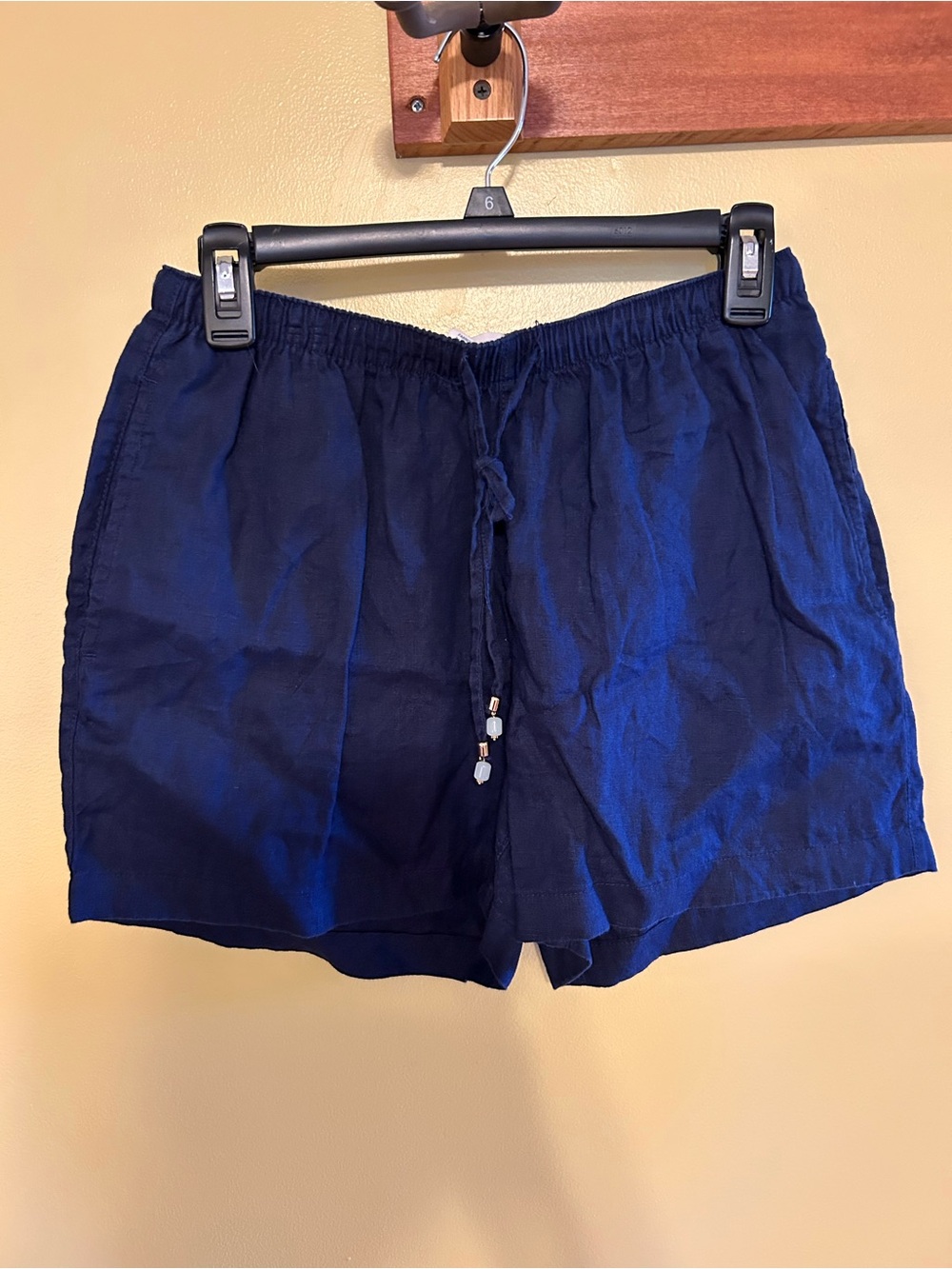 Calypso St. Barth Navy High-Waist Drawstring Shorts